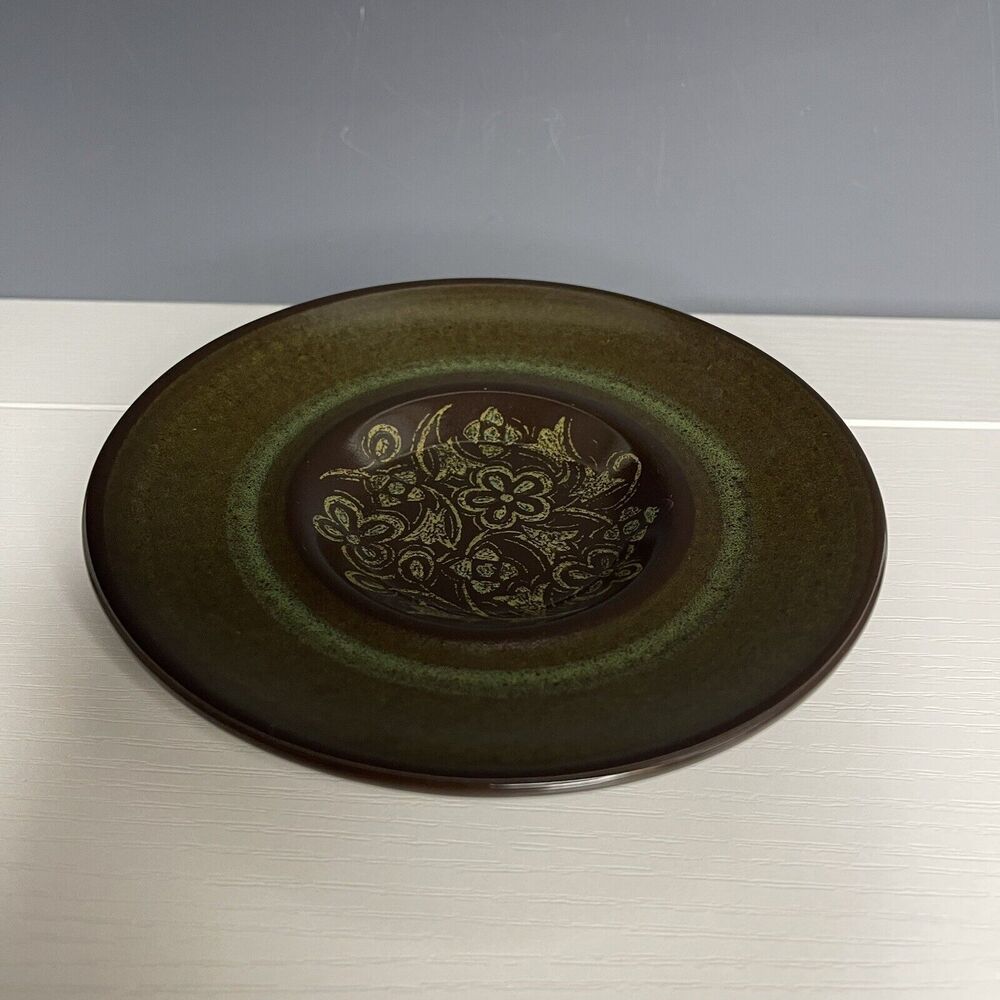 1 Franciscan Madeira Stoneware SAUCER Plate‎ Brown Green Floral MCM